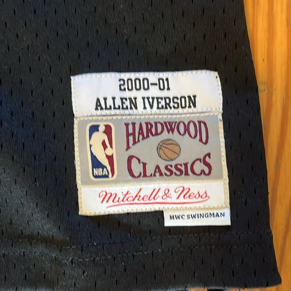 Allen Iverson 2000/01 Philadelphia 76ers Black Swingman Jersey Men LARGE HWC - Picture 2 of 6